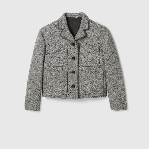 더블 코튼 울 물리네 재킷