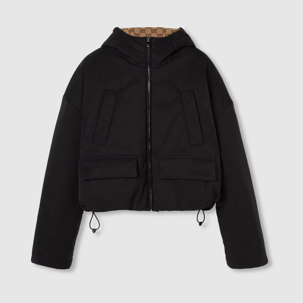 리버서블 폴리에스테르 봄버 재킷