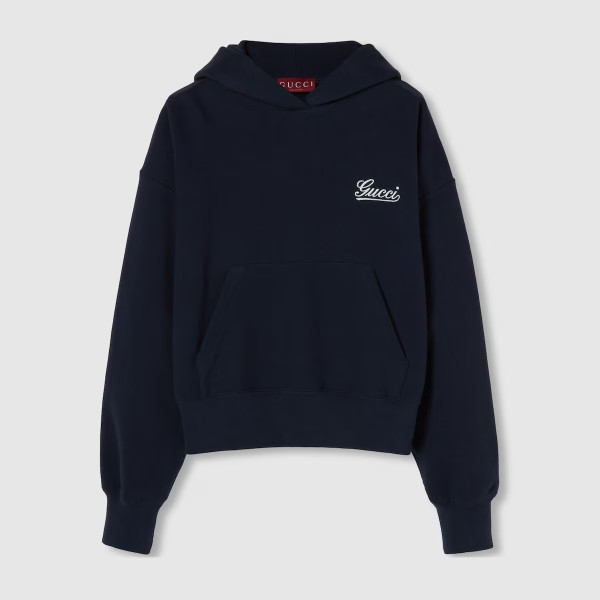 코튼 저지 후드 스웨트셔츠