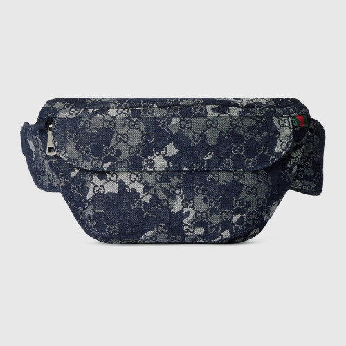 GG 데님 라지 벨트백