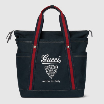 프린트 캔버스 라지 토트백