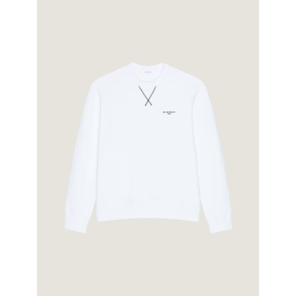 GIVENCHY Paris의 플리스 소재 Couture Seam 스웨트셔츠 화이트