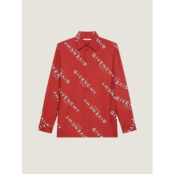 GIVENCHY 섀도우 프린트가 있는 실크 트윌 소재 셔츠