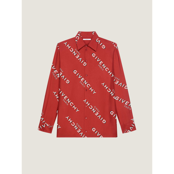 GIVENCHY 섀도우 프린트가 있는 실크 트윌 소재 셔츠