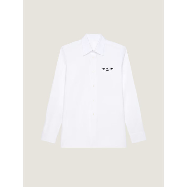 GIVENCHY 스탬프 자수가 있는 코튼 팝린 셔츠