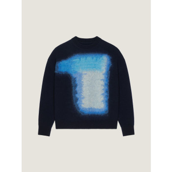 애프터눈 라이트 자카드 울 소재의 코쿤 스웨터