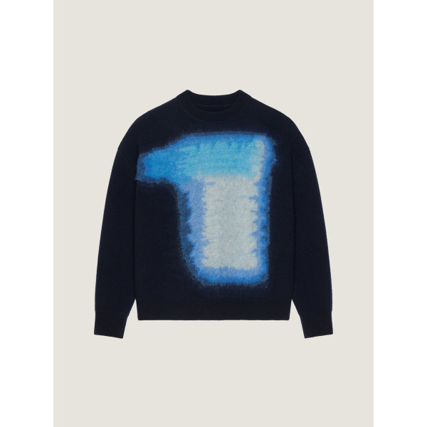 애프터눈 라이트 자카드 울 소재의 코쿤 스웨터