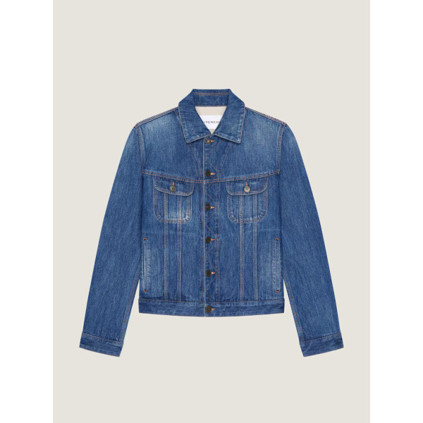 중간 블루 데님 재킷