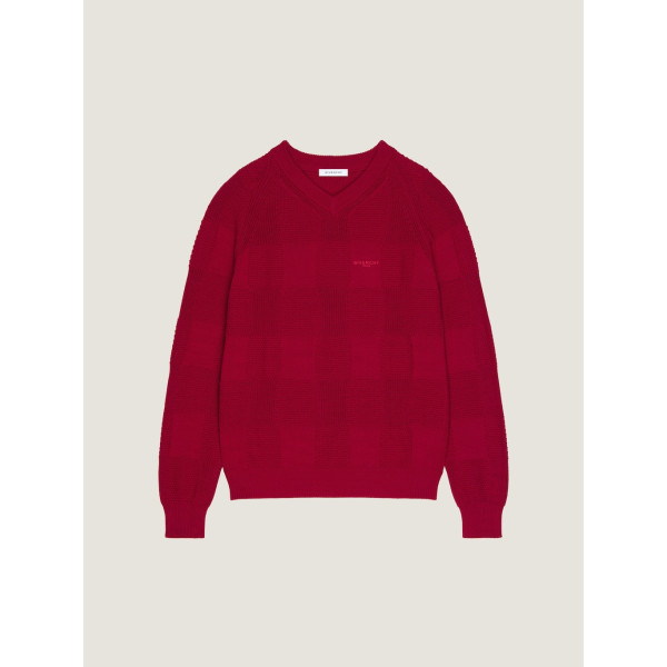 코튼 니트 체크 스웨터