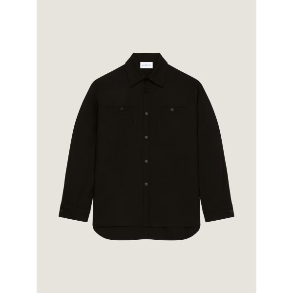 플란넬 소재의 쿠튀르 심 오버셔츠