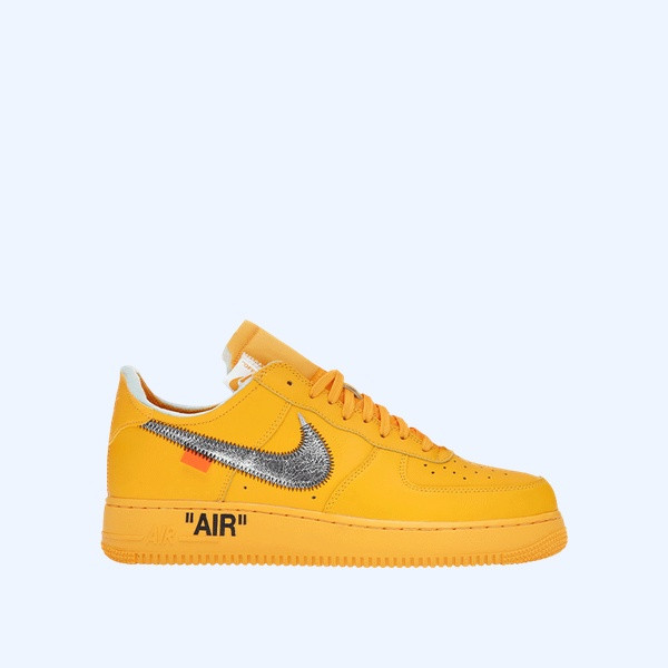 나이키 x 오프화이트 에어포스 1 유니버시티 골드