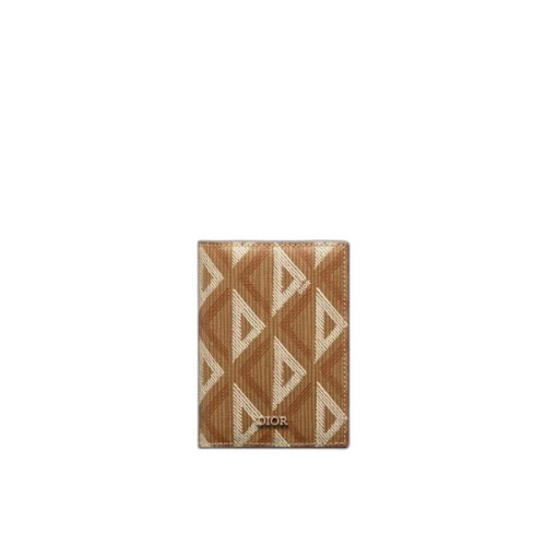 디올 2단 카드 홀더 브라운