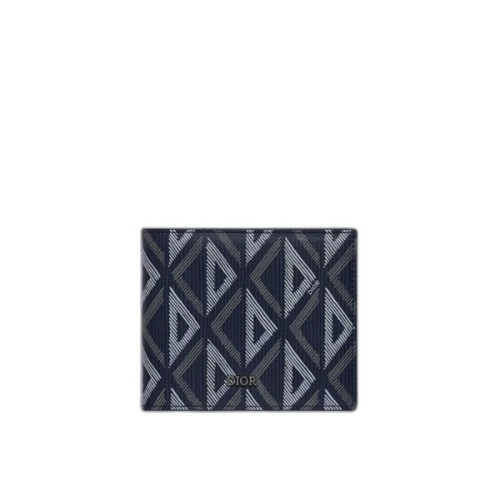 디올 다이아몬드 캔버스 반지갑 네이비
