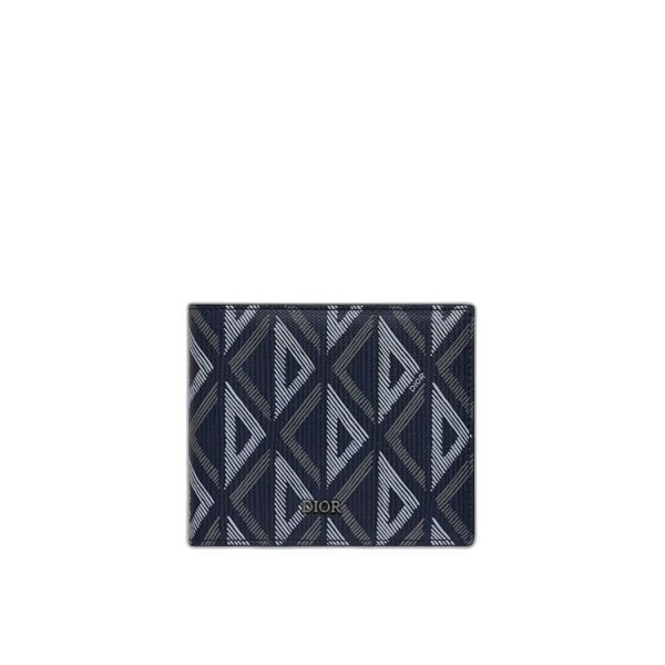 디올 다이아몬드 캔버스 반지갑 네이비
