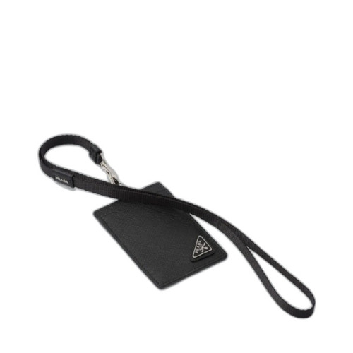 프라다 사피아노 실버 삼각로고 배지 홀더