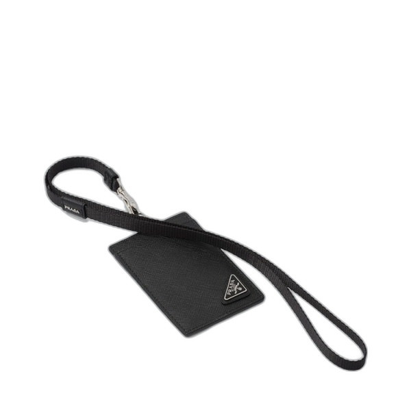 프라다 사피아노 실버 삼각로고 배지 홀더