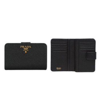 프라다 사피아노 메탈로고 어라운드 지갑