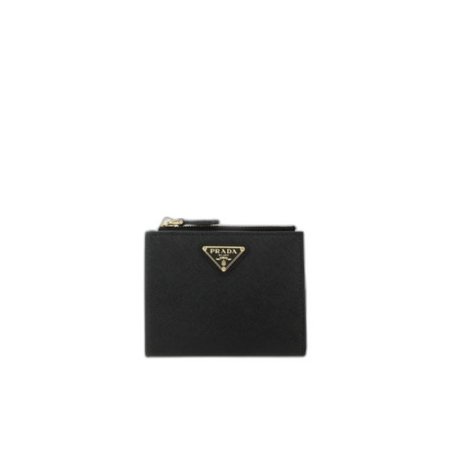 프라다 사피아노 골드 삼각로고 레더 지갑