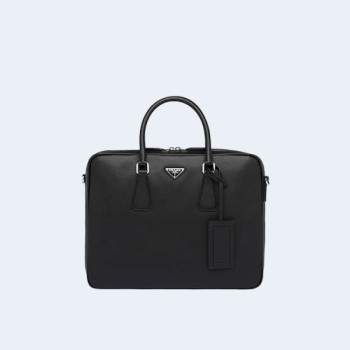 프라다 사피아노 삼각로고 레더 브리프케이스