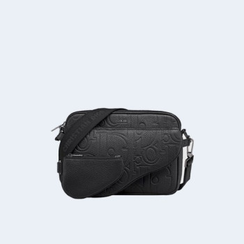 디올 Saddle 트리플 파우치 블랙