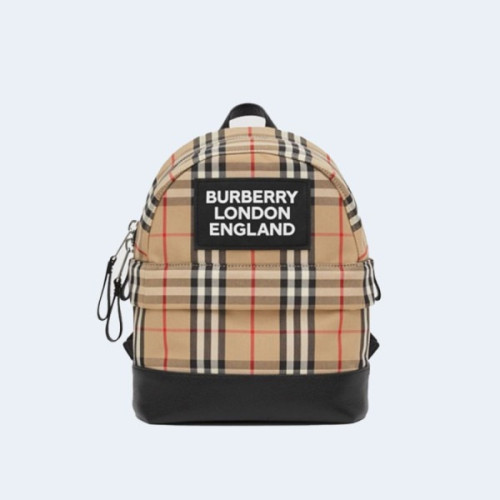 버버리 로고 아플리케 빈티지 체크백팩