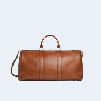 보테가베네타 인트레치아토 라지 레더 더플백 브라운