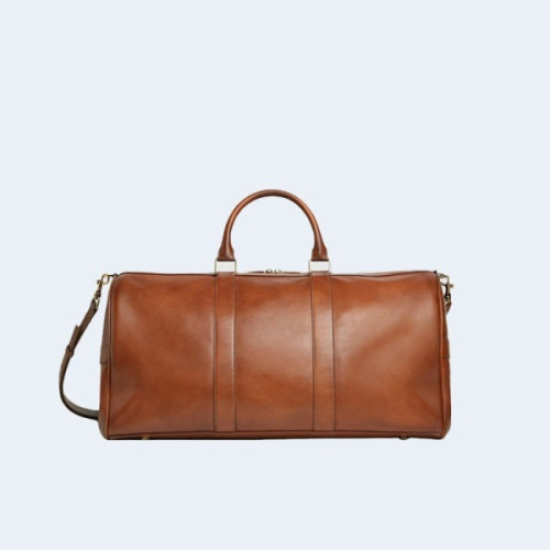 보테가베네타 인트레치아토 라지 레더 더플백 브라운