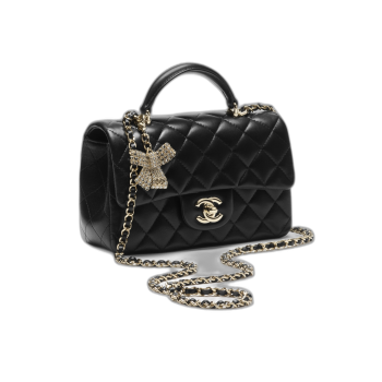 핸들 장식의 미니 클래식 백