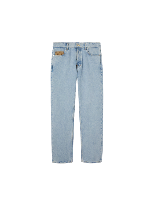 GG 인서트 워시드 데님 팬츠