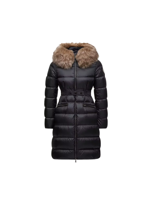 Boedic 후드 시어링 트리밍 롱 다운 재킷