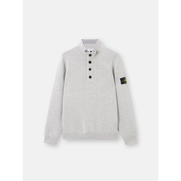 펠트 트리밍 하프 지퍼 스웨터