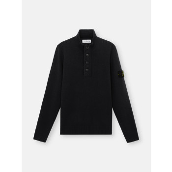 펠트 트리밍 하프 지퍼 스웨터