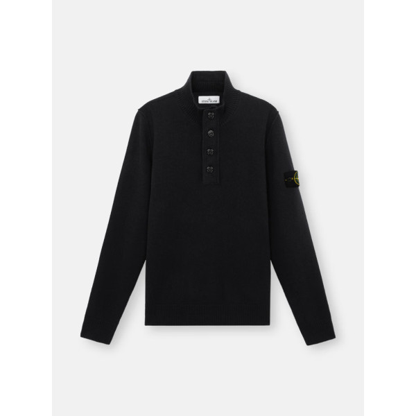 펠트 트리밍 하프 지퍼 스웨터