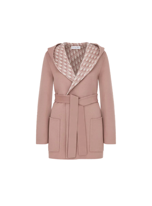 벨트 후드 크롭 코트