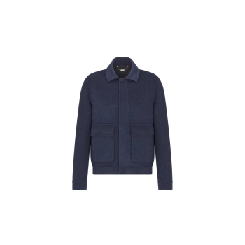 블루 양면 버진 울 캐시미어