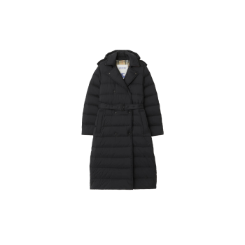 롱 나일론 후드 퍼퍼 코트