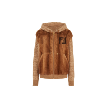 재킷 브라운 밍크 및 캐시미어 블루종