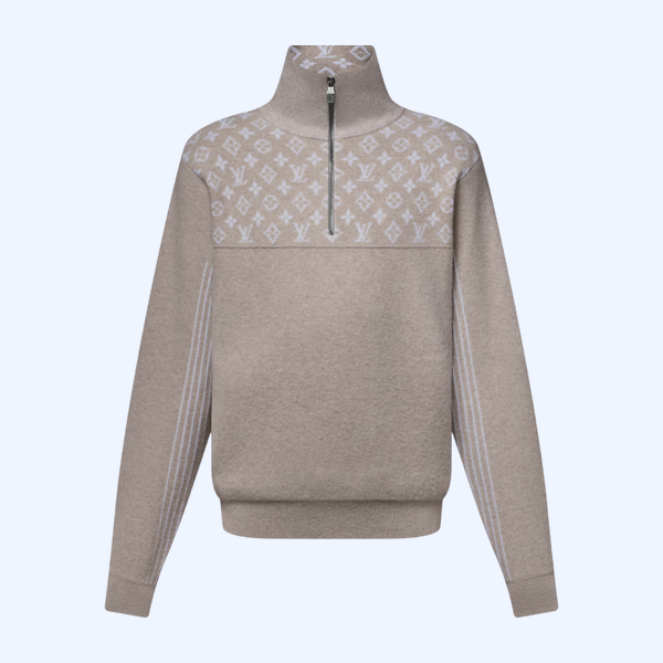 리브드 울 하프 지퍼 풀오버