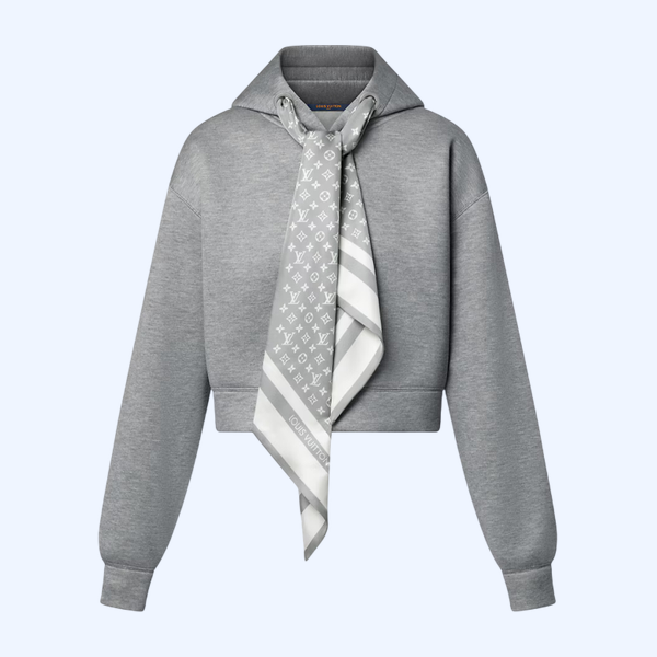 크롭드 모노그램 스카프 후디