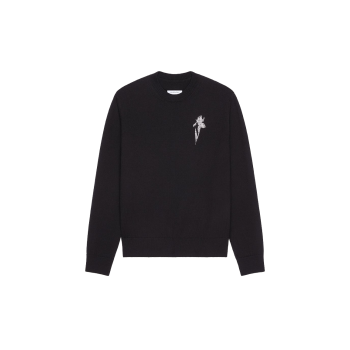 크리스탈 자수가 들어간 울 니트 스웨터