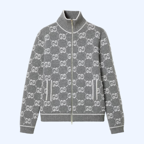 GG 부클레 스티치 자카드 가디건