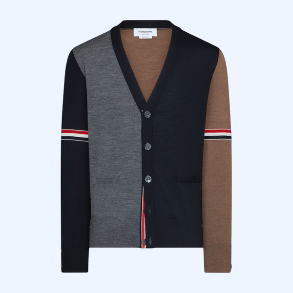 파인 메리노 울 펀믹스 브이넥 카디건