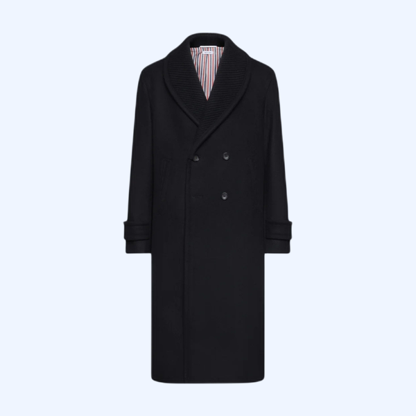 니트 숄 칼라 멜튼 오버 코트