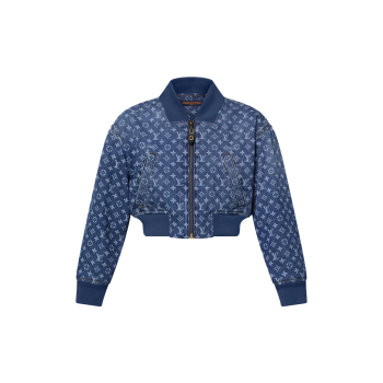 크롭드 모노그램 데님 보머 재킷