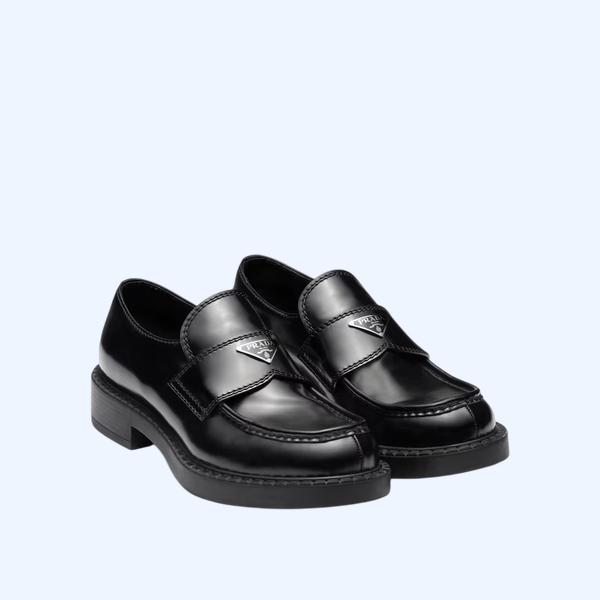 초콜릿 브러시드 가죽 로퍼