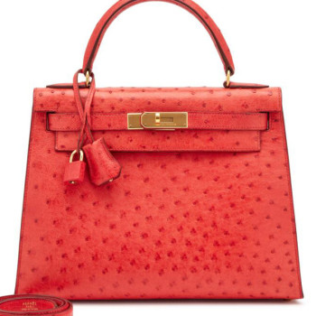 에르메스 켈리 28 셀리에 오스트리치 레드 골드 하드웨어