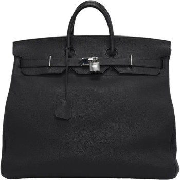 에르메스 HAC 버킨 50 백 바이 컬러 블루 뉘이트 & 블랙 토고 가죽, 팔라듐 하드웨어