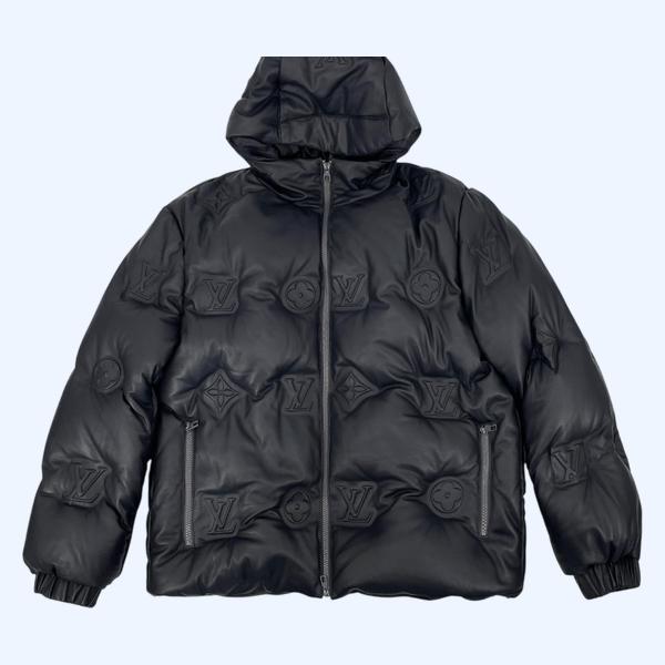 LV 가죽 엠보싱 다운재킷