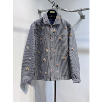 LV 벛꽃 자수 싱글 브레스티드 워크 재킷