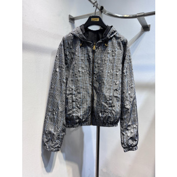 LV 양면 지퍼 드로우스트링 방풍 재킷